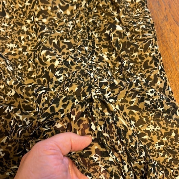 Vero Moda animal print dress flounce on bottom lined sheer sleeves sz M - Picture 7 of 12